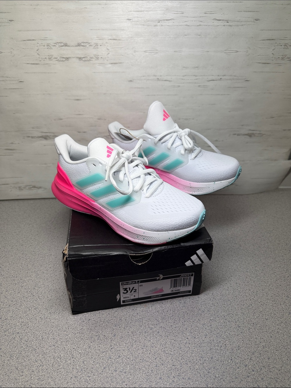 adidas Women’s White Pink Teal Athletic Running Shoes